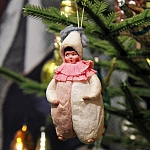 Советская елочная игрушка ручной работы "Клоун"